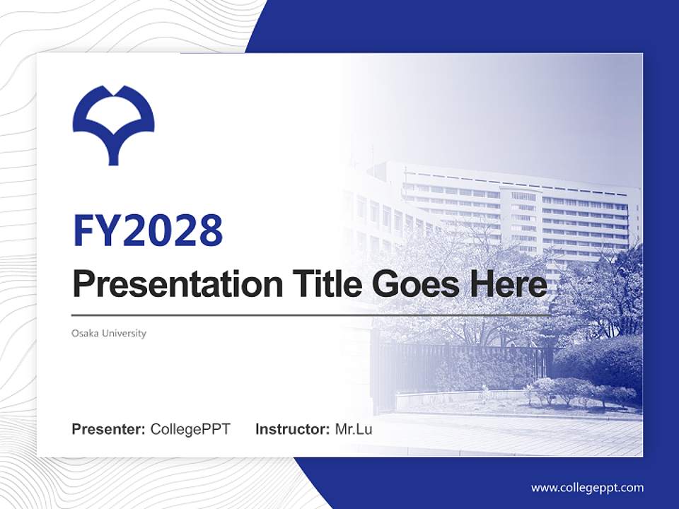 Osaka University Academic Presentation/Research Findings Report PPT Template4:3 ratio PPT effect preview image5