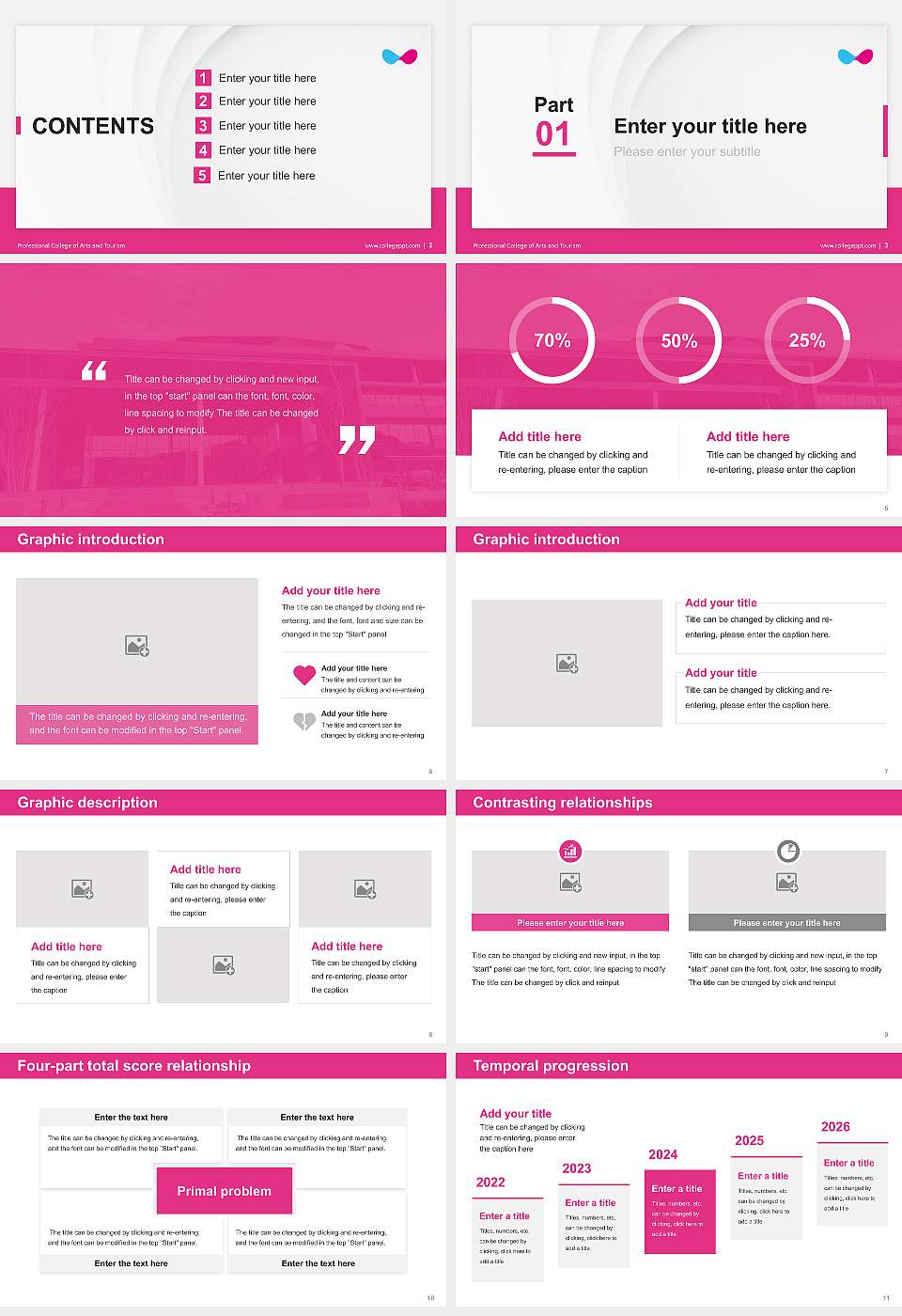 Professional College of Arts and Tourism Thesis Proposal/Graduation Defense PPT Template16:9 ratio PPT effect preview image2