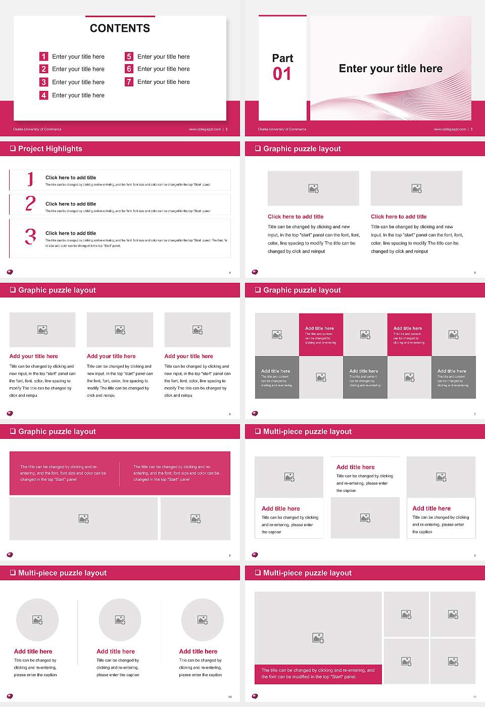 Osaka University of Commerce General PPT Template16:9 ratio PPT effect preview image2