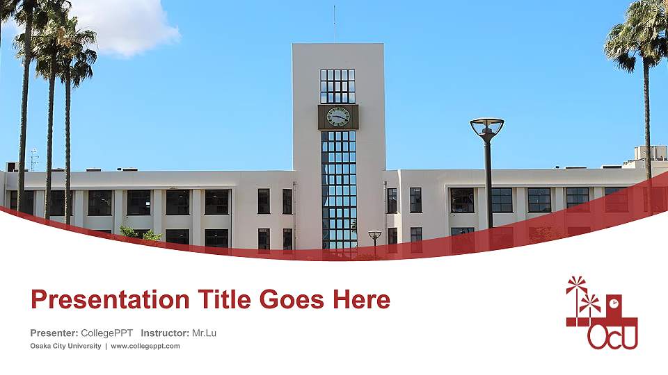 Osaka City University Course/Courseware Creation PPT Template16:9 ratio PPT effect preview image