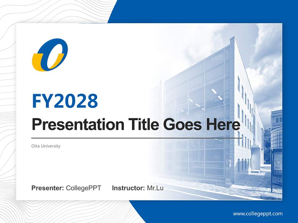 Oita University Academic Presentation/Research Findings Report PPT Template4:3 ratio PPT effect preview image5