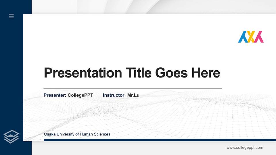 Osaka University of Human Sciences Thesis Proposal/Graduation Defense PPT Template16:9 ratio PPT effect preview image