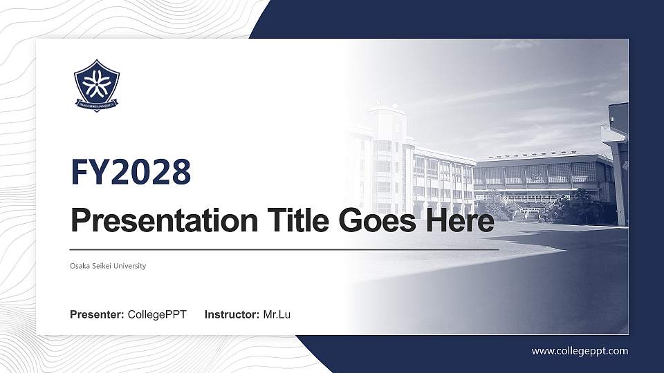 Osaka Seikei University Academic Presentation/Research Findings Report PPT Template16:9 ratio PPT effect preview image