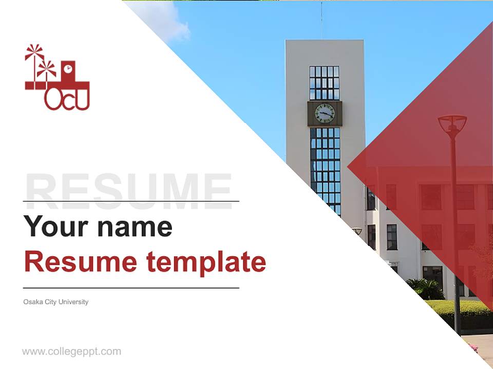 Osaka City University Resume PPT Template4:3 ratio PPT effect preview image5