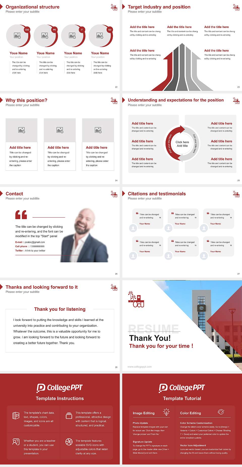 Osaka City University Resume PPT Template4:3 ratio PPT effect preview image4