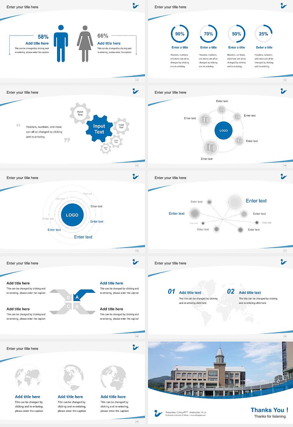 Prefectural University of Mihara Course/Courseware Creation PPT Template16:9 ratio PPT effect preview image4