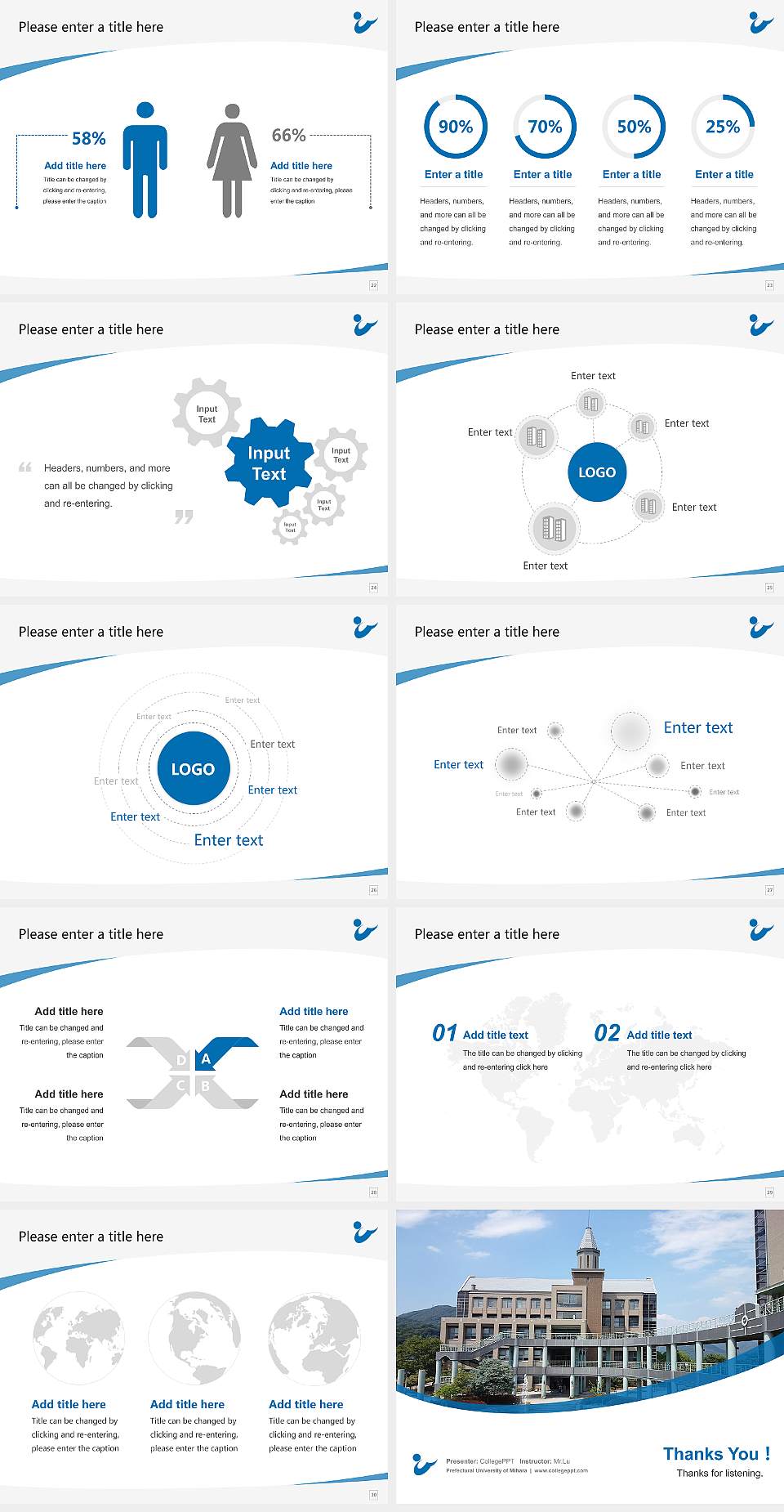 Prefectural University of Mihara Course/Courseware Creation PPT Template4:3 ratio PPT effect preview image4