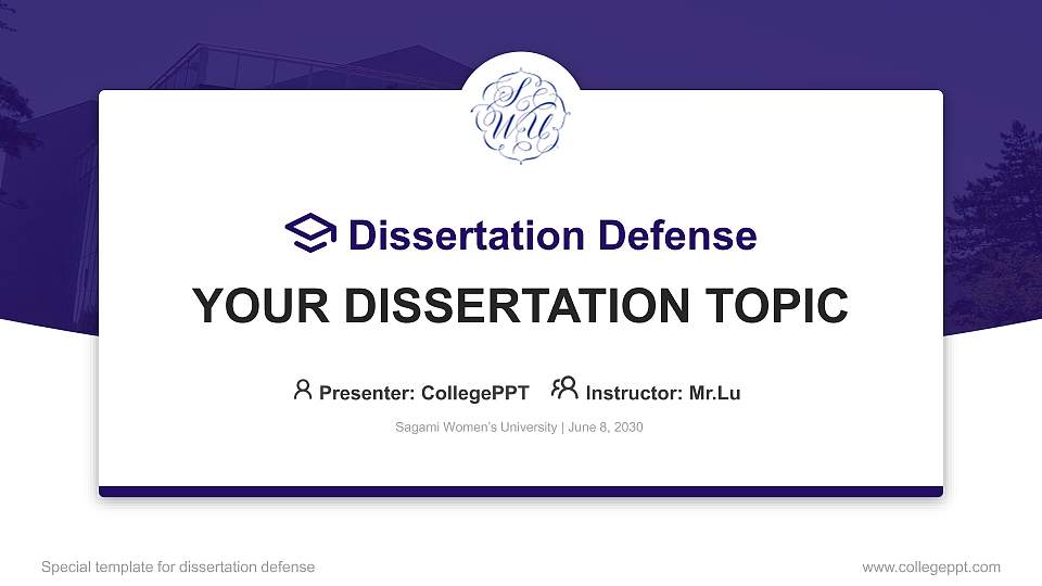 Sagami Women’s University Graduation Thesis Defense PPT Template16:9 ratio PPT effect preview image
