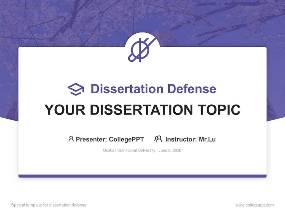 Osaka International University Graduation Thesis Defense PPT Template4:3 ratio PPT effect preview image7