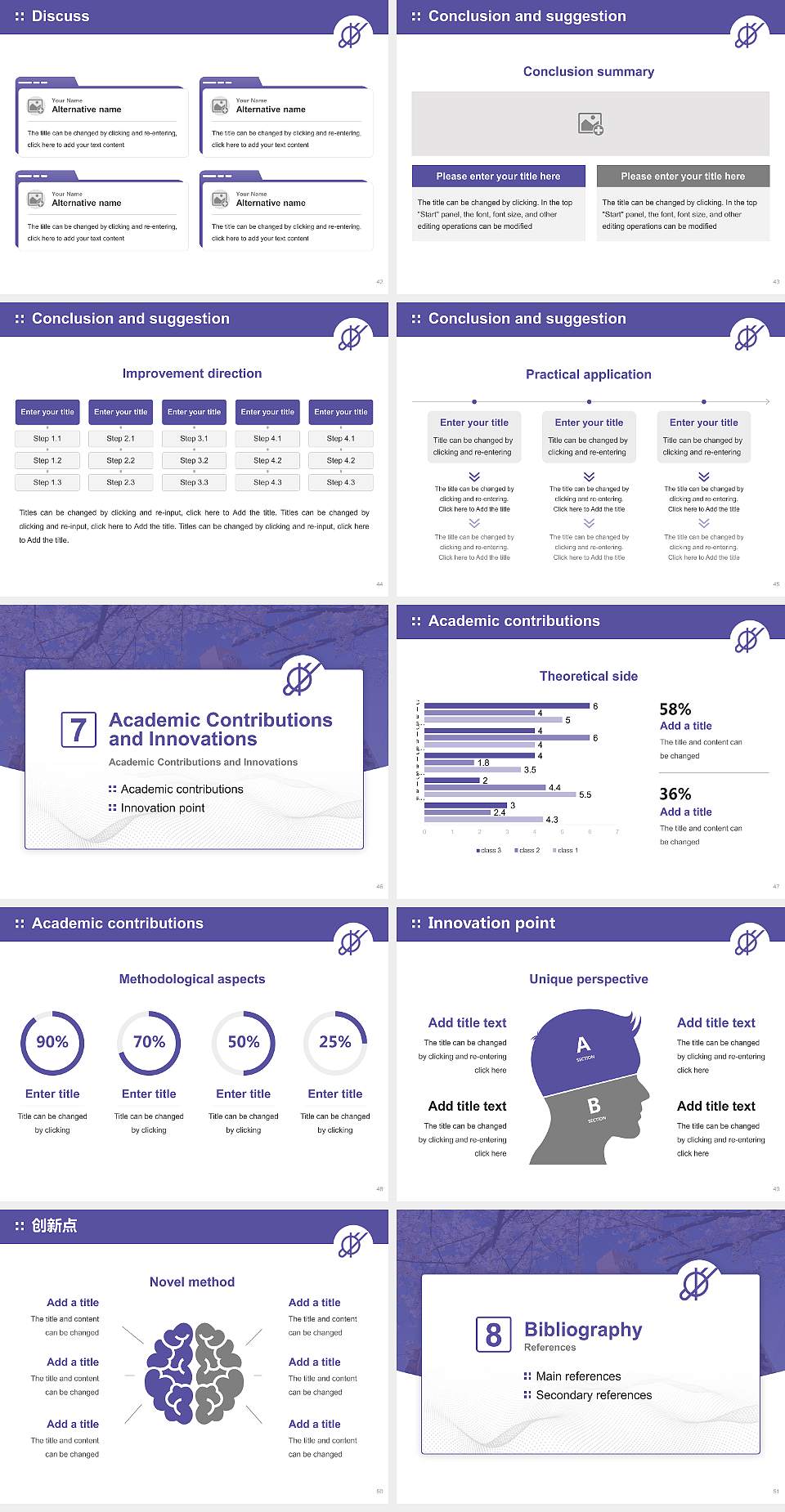 Osaka International University Graduation Thesis Defense PPT Template4:3 ratio PPT effect preview image6