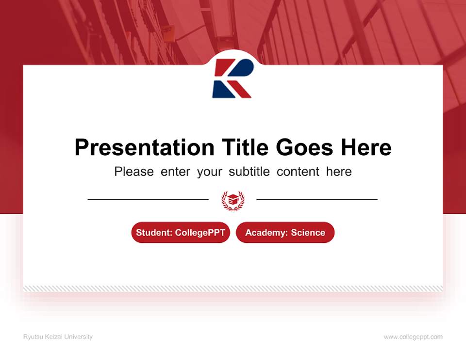 Ryutsu Keizai University National Scholarship Defense PPT Template4:3 ratio PPT effect preview image4