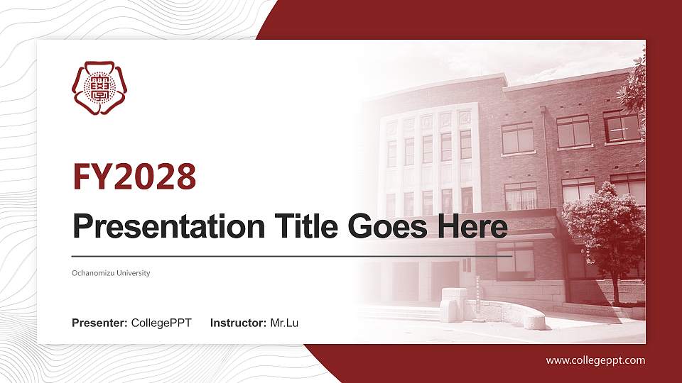 Ochanomizu University Academic Presentation/Research Findings Report PPT Template16:9 ratio PPT effect preview image