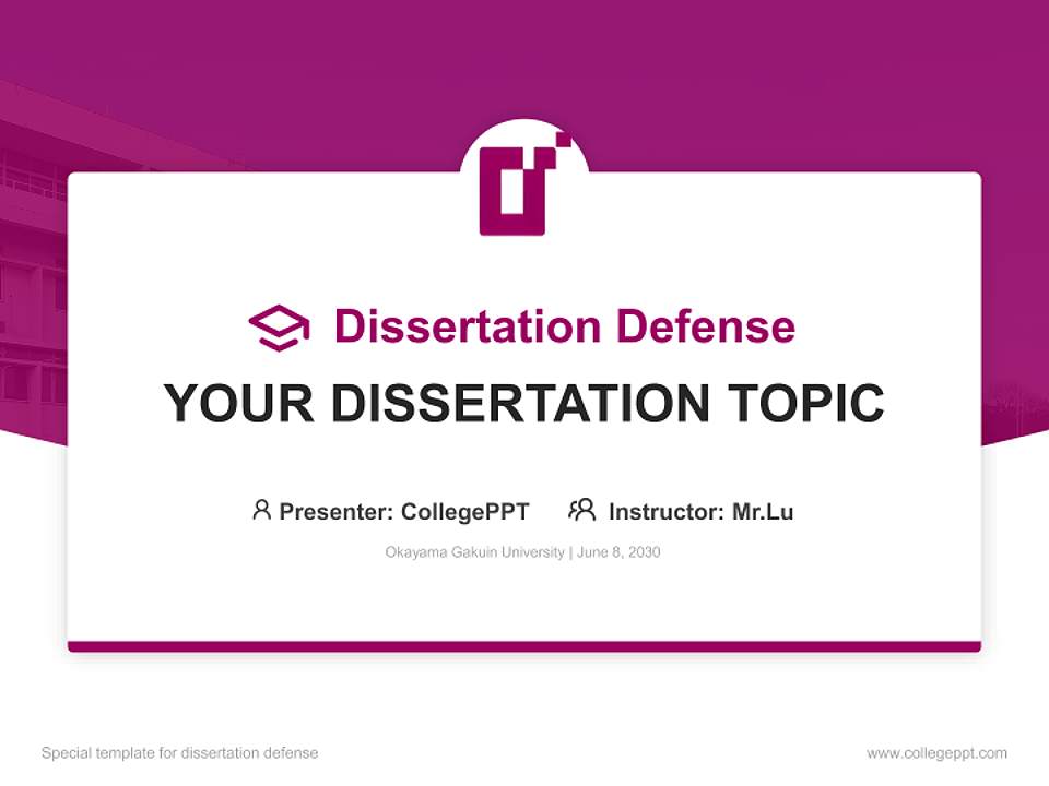 Okayama Gakuin University Graduation Thesis Defense PPT Template4:3 ratio PPT effect preview image7