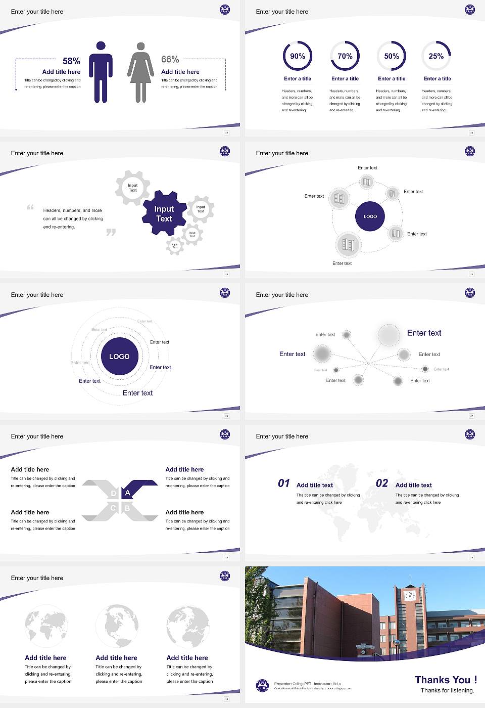 Osaka Kawasaki Rehabilitation University Course/Courseware Creation PPT Template16:9 ratio PPT effect preview image4