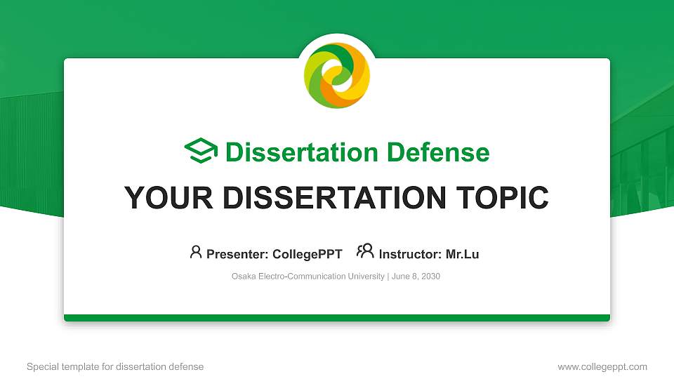 Osaka Electro-Communication University Graduation Thesis Defense PPT Template16:9 ratio PPT effect preview image