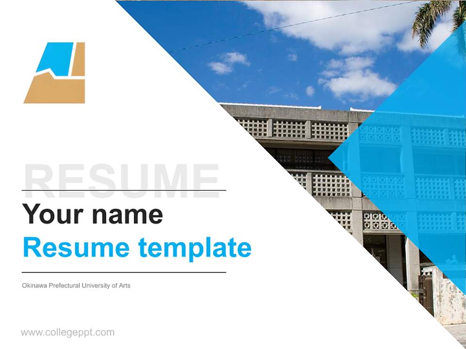 Okinawa Prefectural University of Arts Resume PPT Template4:3 ratio PPT effect preview image5