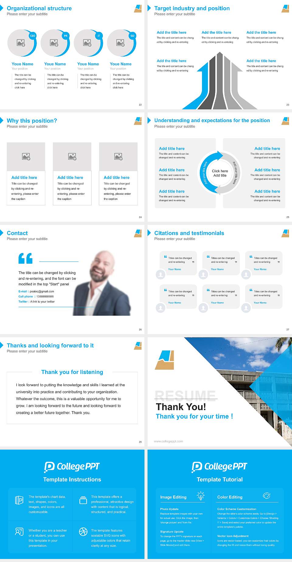 Okinawa Prefectural University of Arts Resume PPT Template4:3 ratio PPT effect preview image4