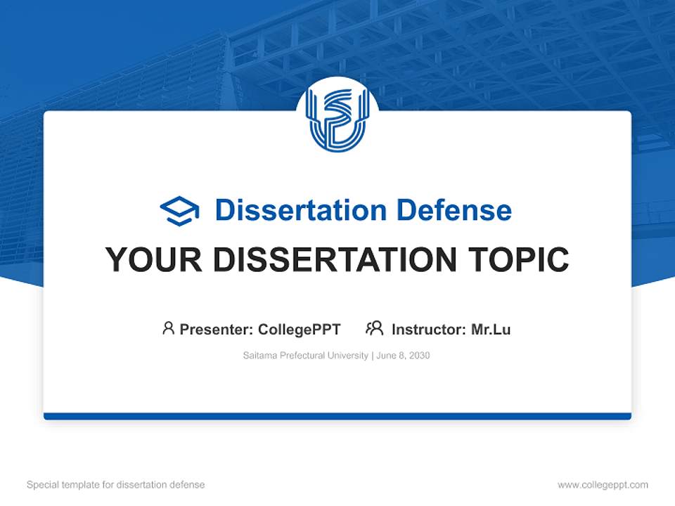 Saitama Prefectural University Graduation Thesis Defense PPT Template4:3 ratio PPT effect preview image7