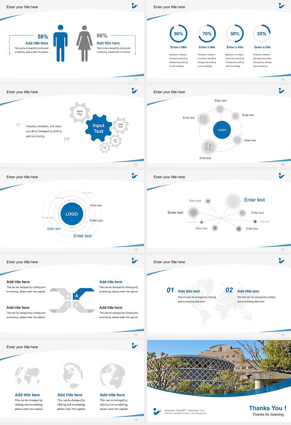 Prefectural University of Hiroshima Course/Courseware Creation PPT Template16:9 ratio PPT effect preview image4