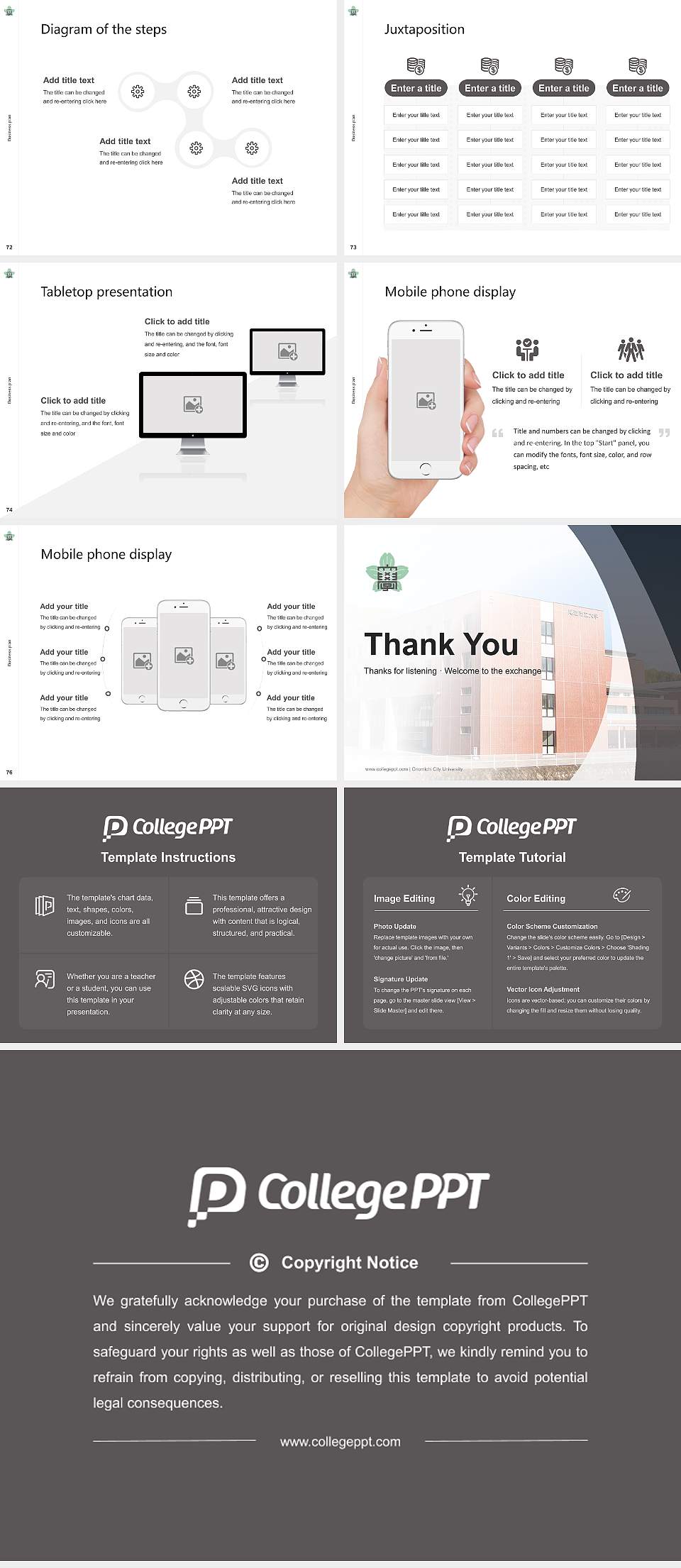 Onomichi City University Competition/Entrepreneurship Contest PPT Template4:3 ratio PPT effect preview image9