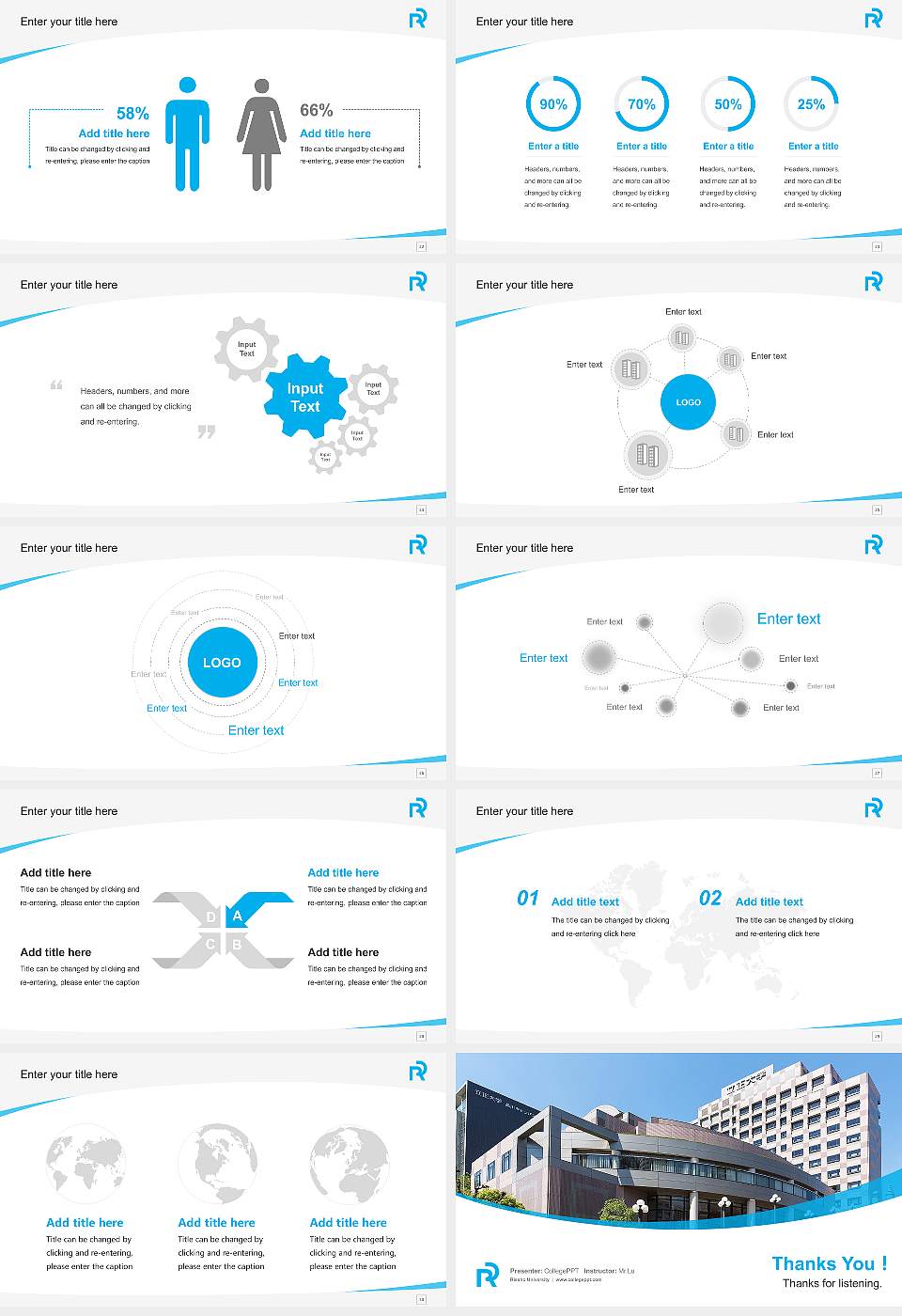 Rissho University Course/Courseware Creation PPT Template16:9 ratio PPT effect preview image4
