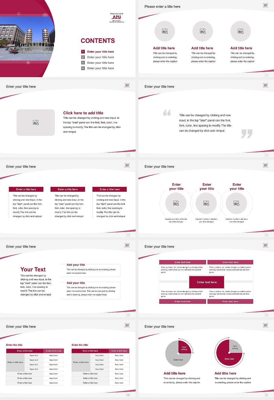 Ritsumeikan Asia Pacific University Course/Courseware Creation PPT Template16:9 ratio PPT effect preview image2