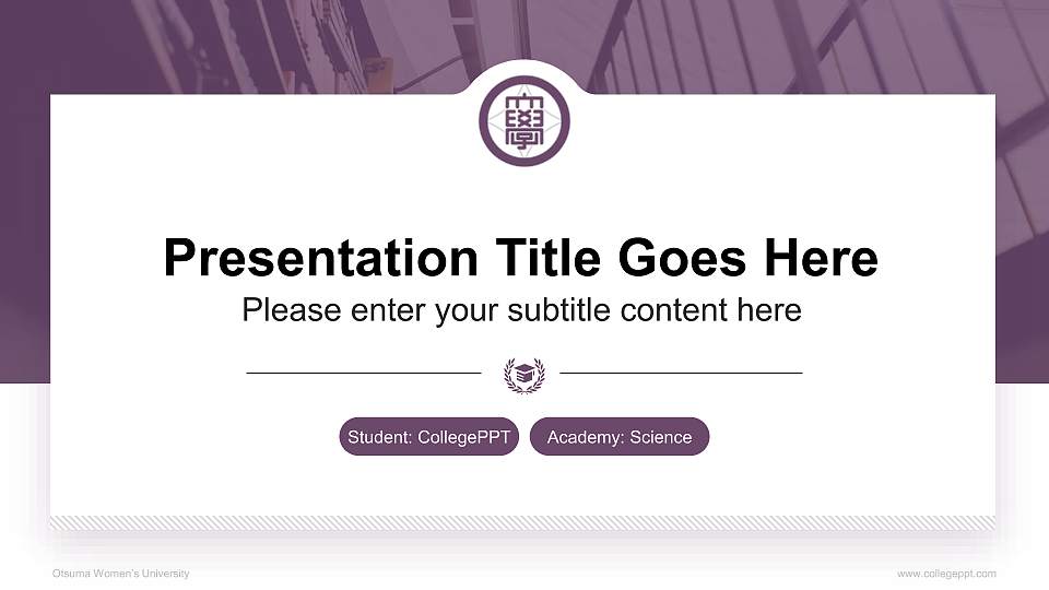Otsuma Women’s University National Scholarship Defense PPT Template16:9 ratio PPT effect preview image