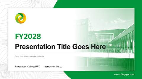 Osaka Electro-Communication University Academic Presentation/Research Findings Report PPT Template
