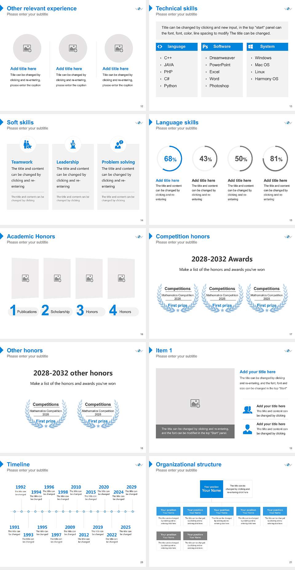Osaka University of Economics and Law Resume PPT Template4:3 ratio PPT effect preview image3