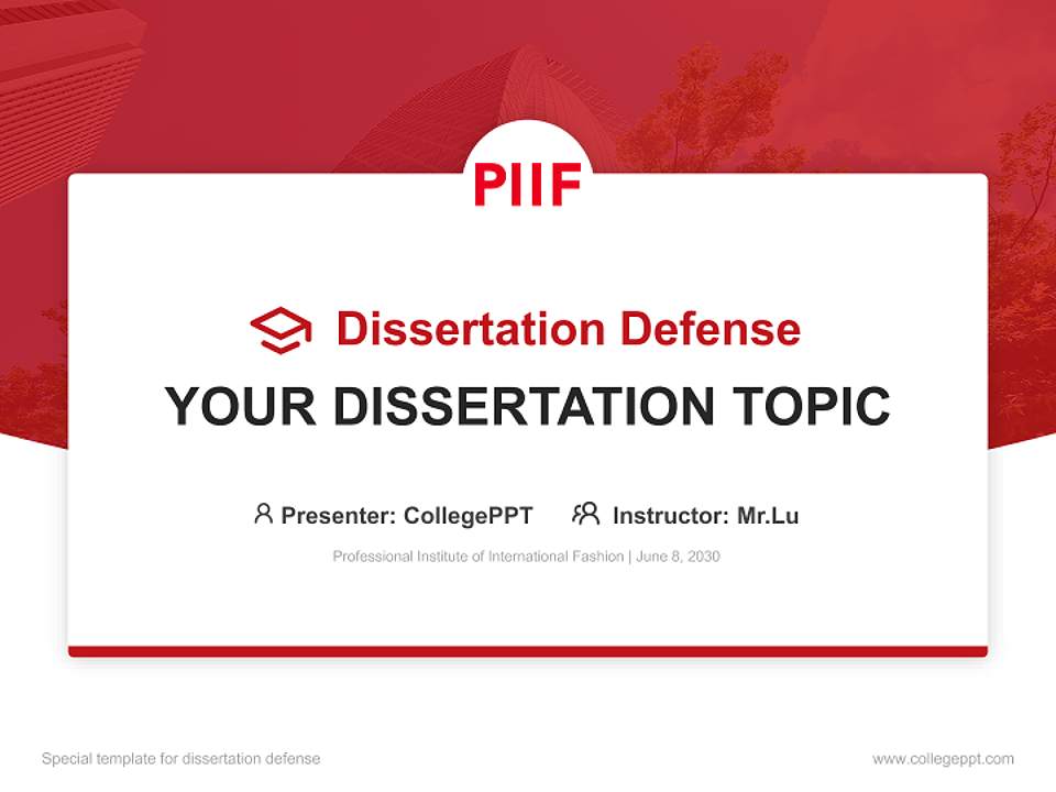 Professional Institute of International Fashion Graduation Thesis Defense PPT Template4:3 ratio PPT effect preview image7