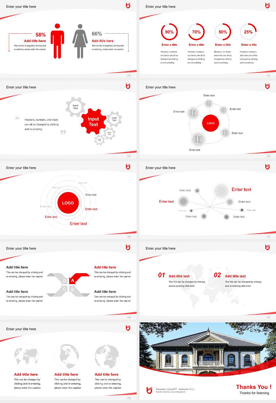 Ryukoku University Course/Courseware Creation PPT Template16:9 ratio PPT effect preview image4
