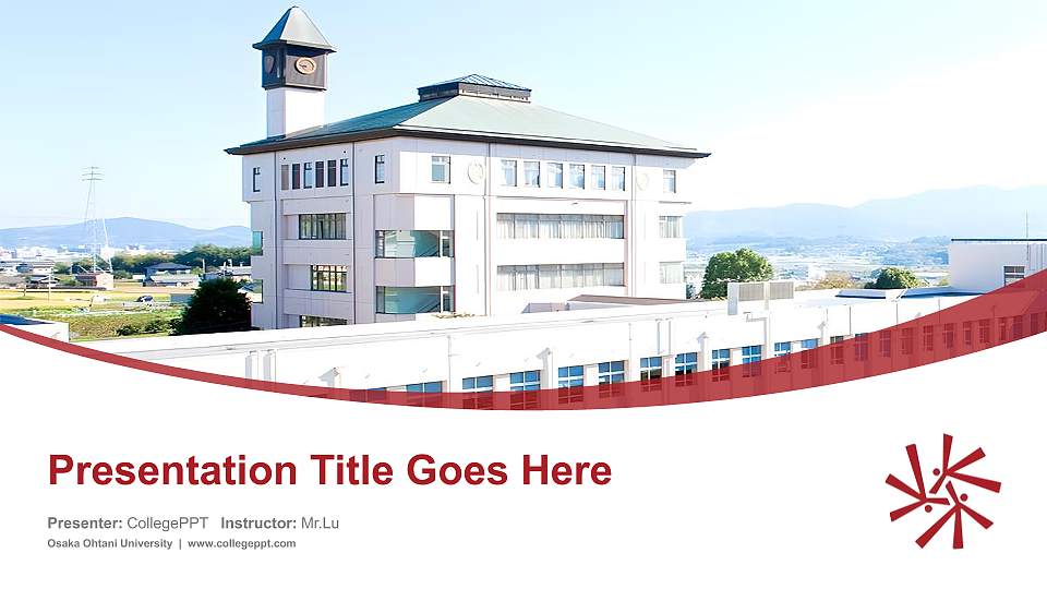 Osaka Ohtani University Course/Courseware Creation PPT Template16:9 ratio PPT effect preview image