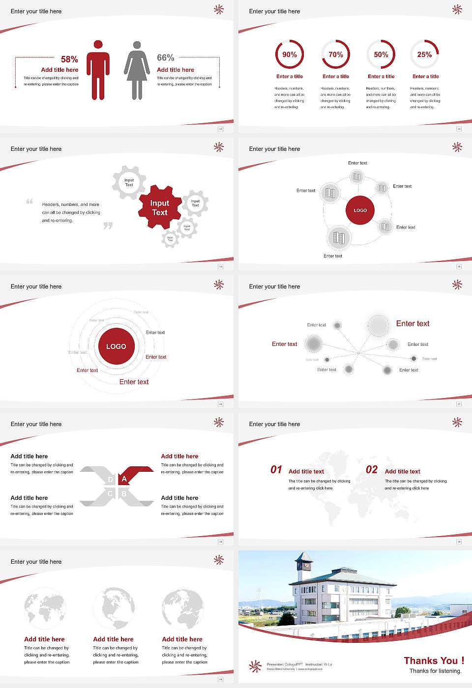 Osaka Ohtani University Course/Courseware Creation PPT Template16:9 ratio PPT effect preview image4