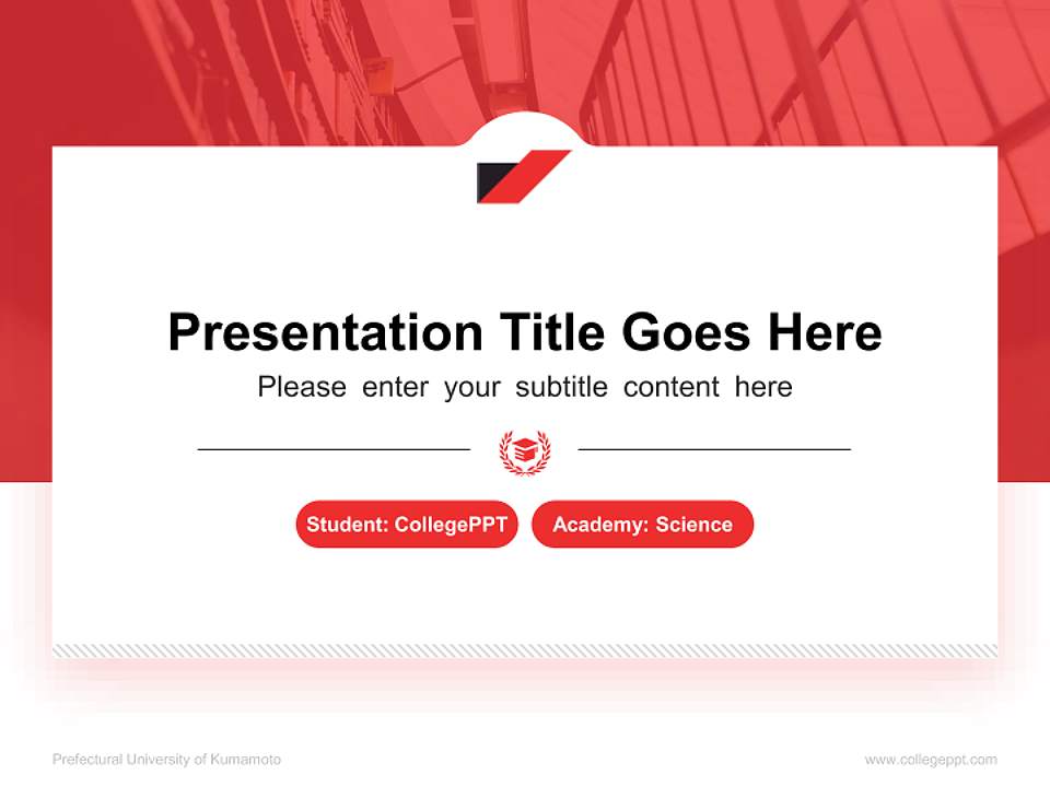 Prefectural University of Kumamoto National Scholarship Defense PPT Template4:3 ratio PPT effect preview image4