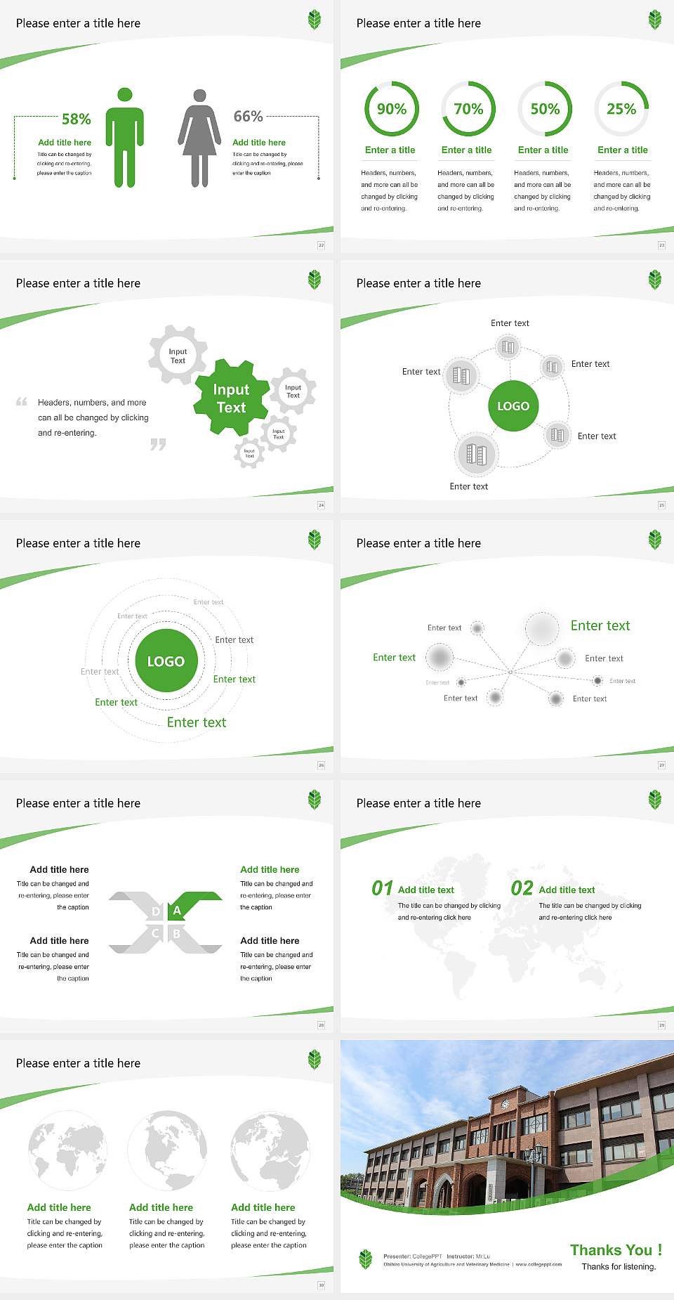 Obihiro University of Agriculture and Veterinary Medicine Course/Courseware Creation PPT Template4:3 ratio PPT effect preview image4