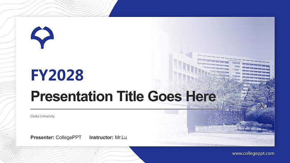 Osaka University Academic Presentation/Research Findings Report PPT Template16:9 ratio PPT effect preview image