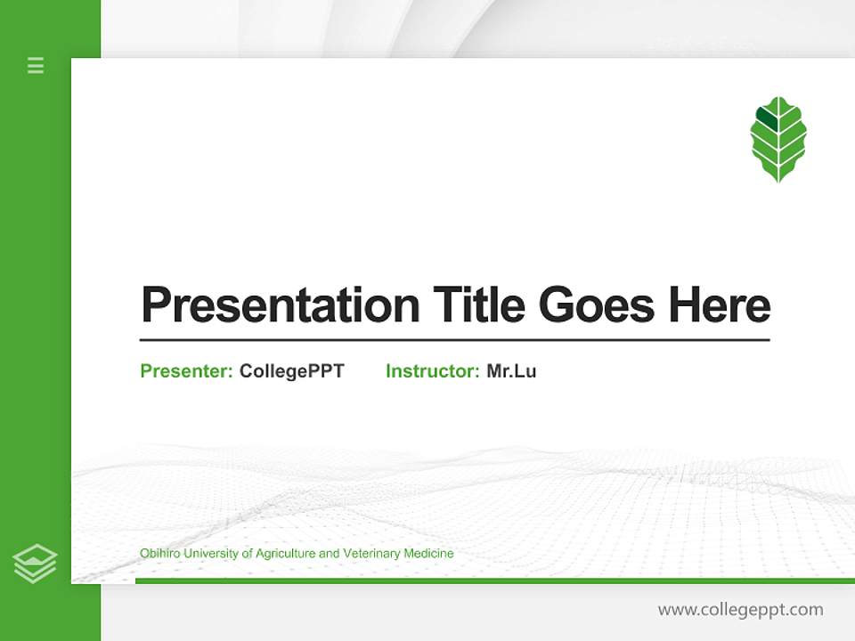 Obihiro University of Agriculture and Veterinary Medicine Thesis Proposal/Graduation Defense PPT Template4:3 ratio PPT effect preview image5