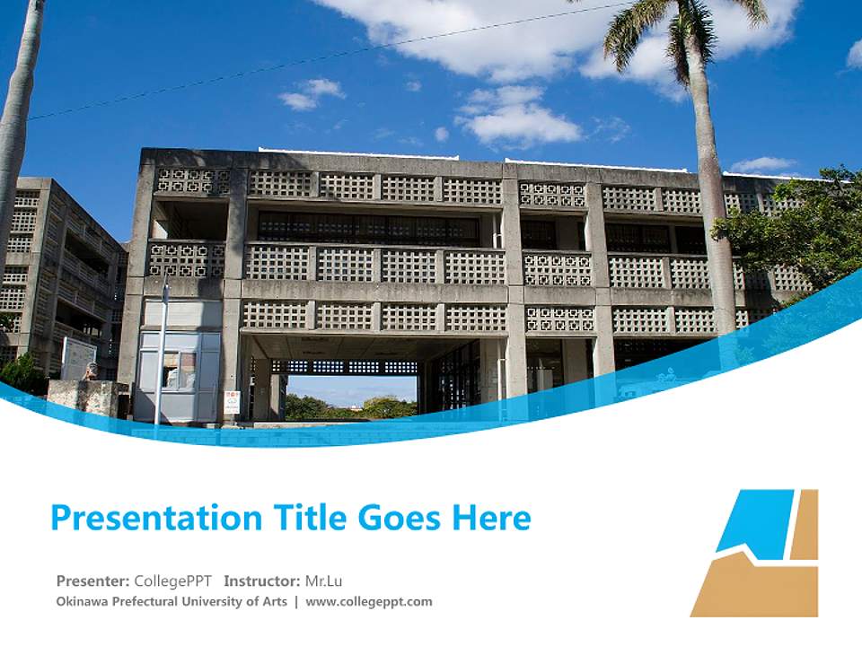 Okinawa Prefectural University of Arts Course/Courseware Creation PPT Template4:3 ratio PPT effect preview image5