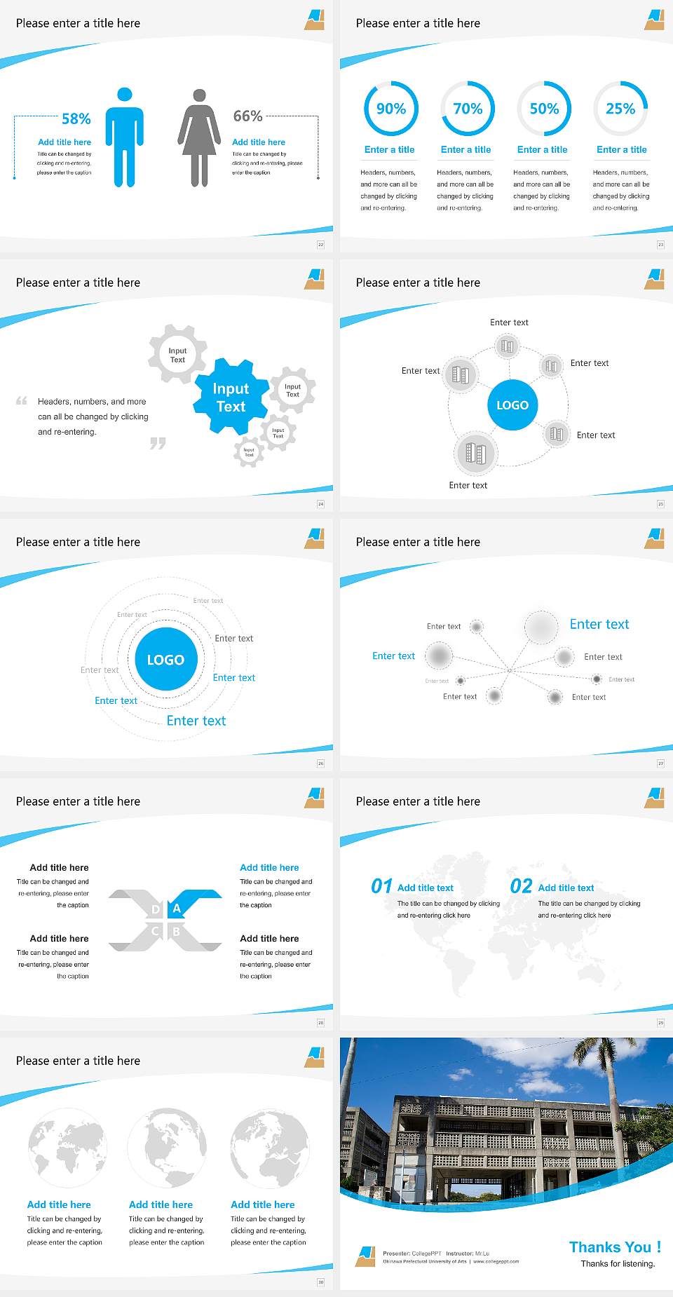Okinawa Prefectural University of Arts Course/Courseware Creation PPT Template4:3 ratio PPT effect preview image4