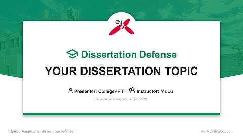 Ohkagakuen University Graduation Thesis Defense PPT Template
