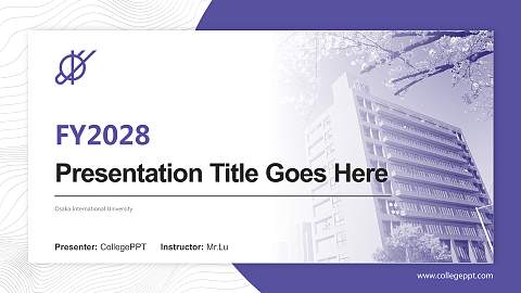 Osaka International University Academic Presentation/Research Findings Report PPT Template