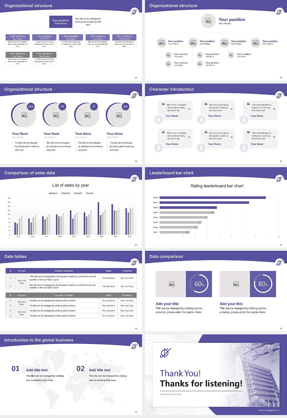 Osaka International University Academic Presentation/Research Findings Report PPT Template16:9 ratio PPT effect preview image4