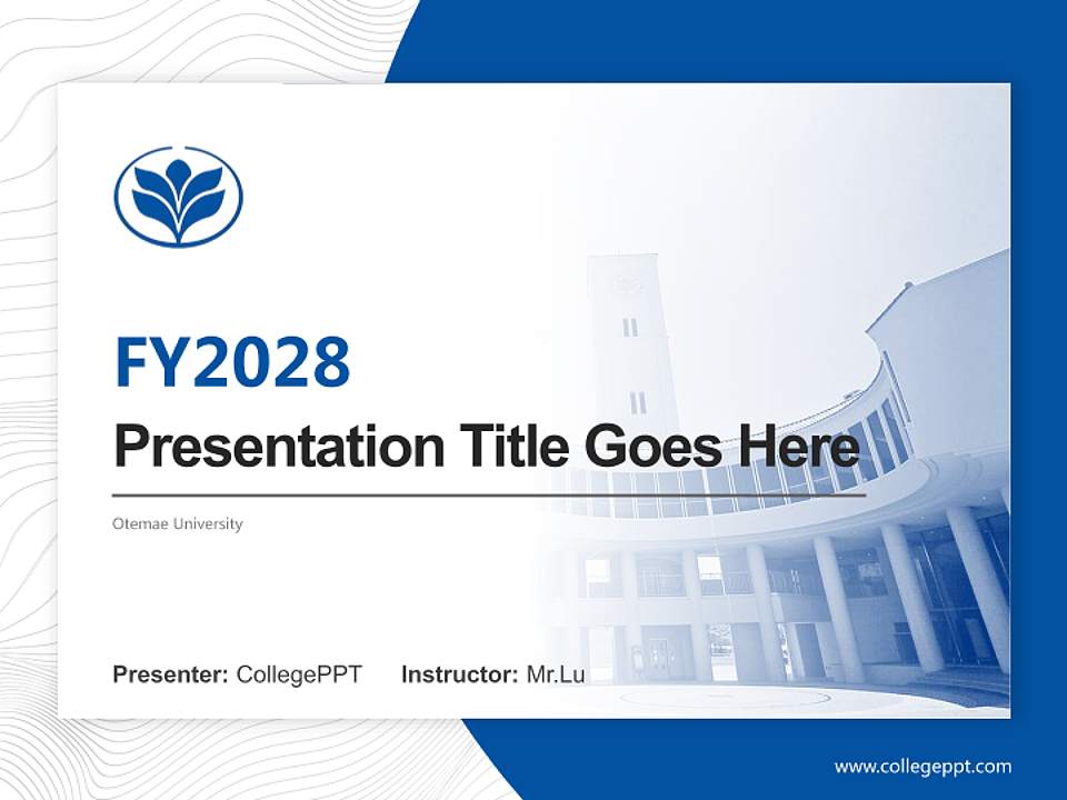 Otemae University Academic Presentation/Research Findings Report PPT Template4:3 ratio PPT effect preview image5