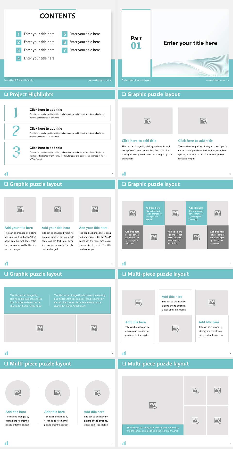 Osaka Health Science University General PPT Template4:3 ratio PPT effect preview image2