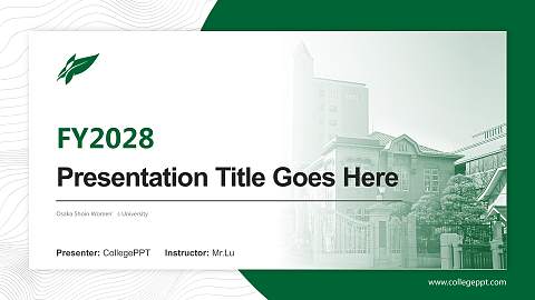 Osaka Shoin Women’s University Academic Presentation/Research Findings Report PPT Template