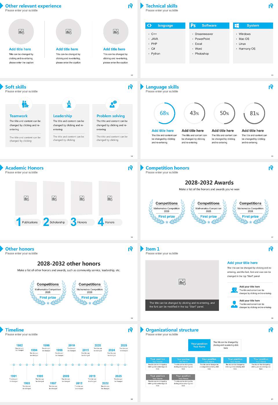 Rissho University Resume PPT Template16:9 ratio PPT effect preview image3