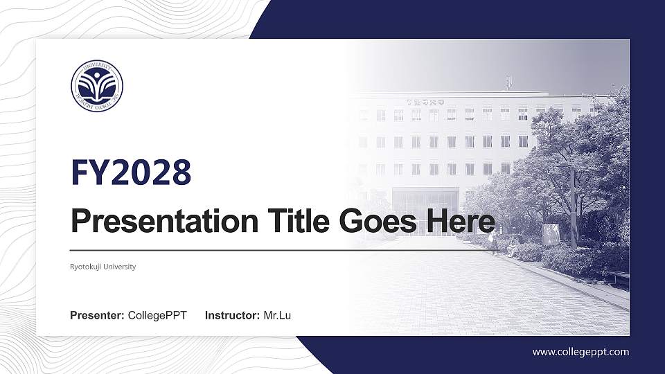 Ryotokuji University Academic Presentation/Research Findings Report PPT Template16:9 ratio PPT effect preview image