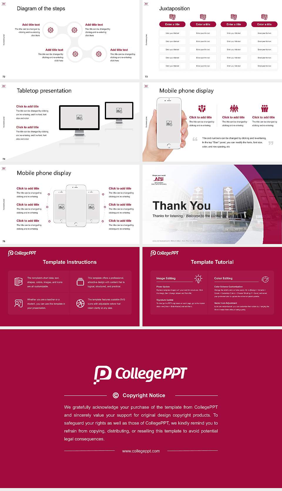 Ritsumeikan Asia Pacific University Competition/Entrepreneurship Contest PPT Template16:9 ratio PPT effect preview image9