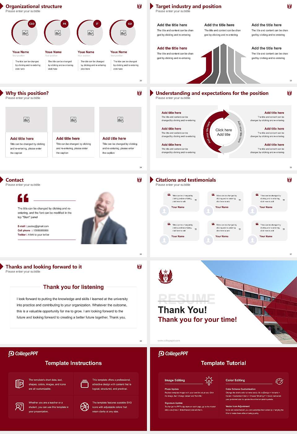 Otaru University of Commerce Resume PPT Template16:9 ratio PPT effect preview image4