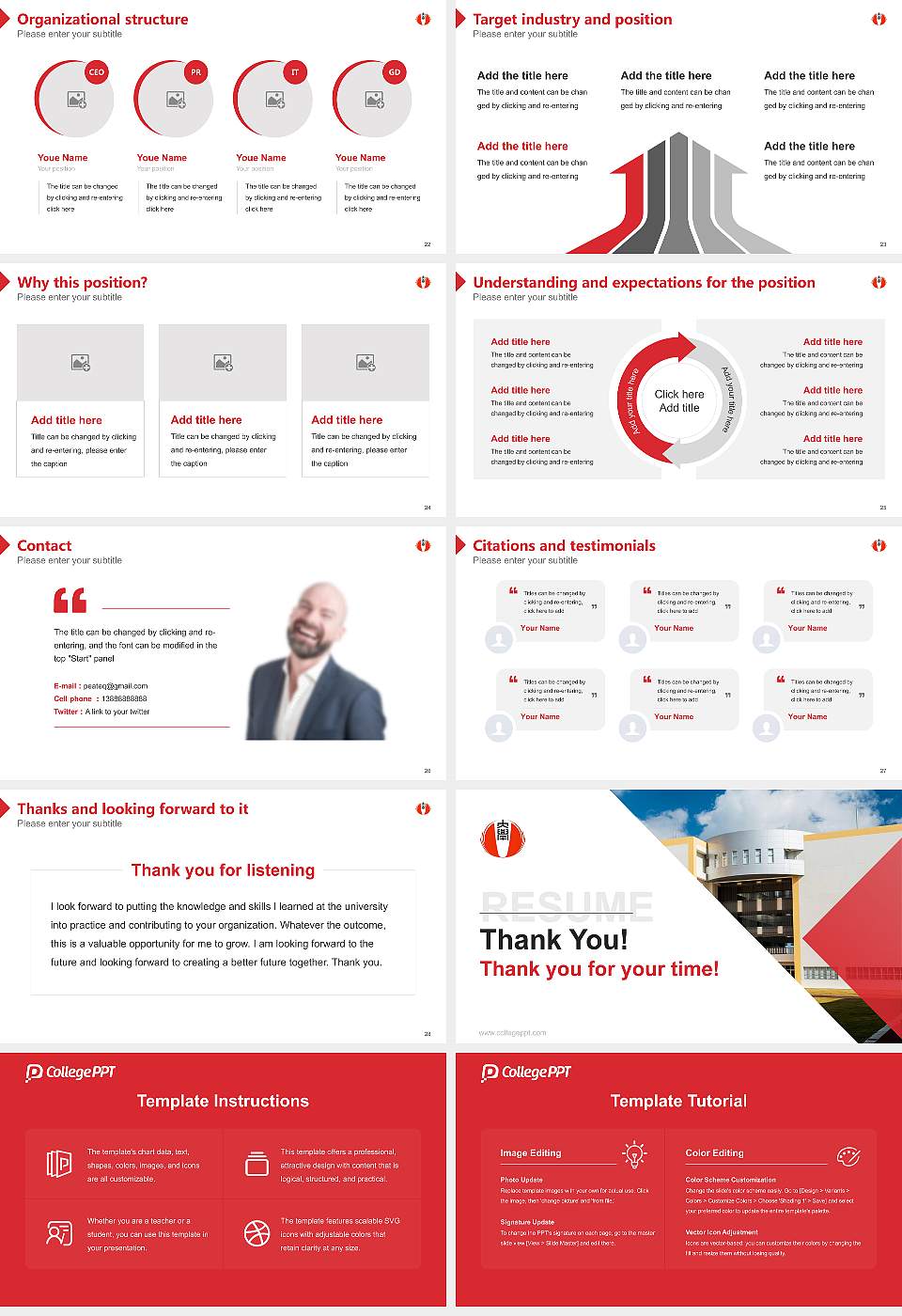 Okinawa International University Resume PPT Template16:9 ratio PPT effect preview image4